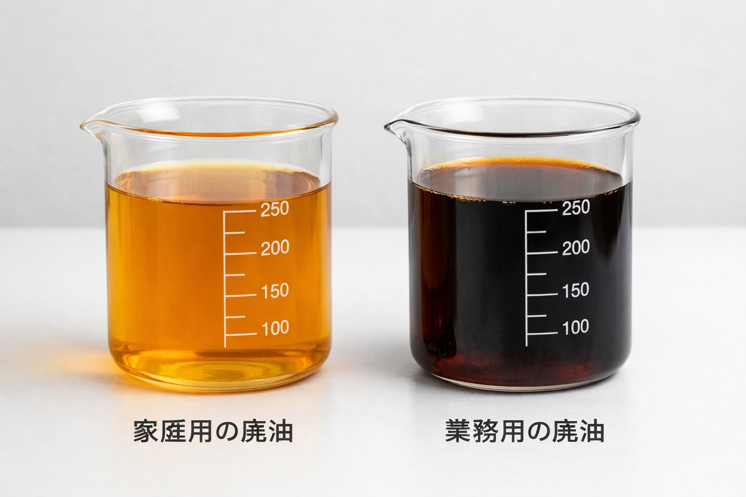 家庭用廃油と業務用廃油